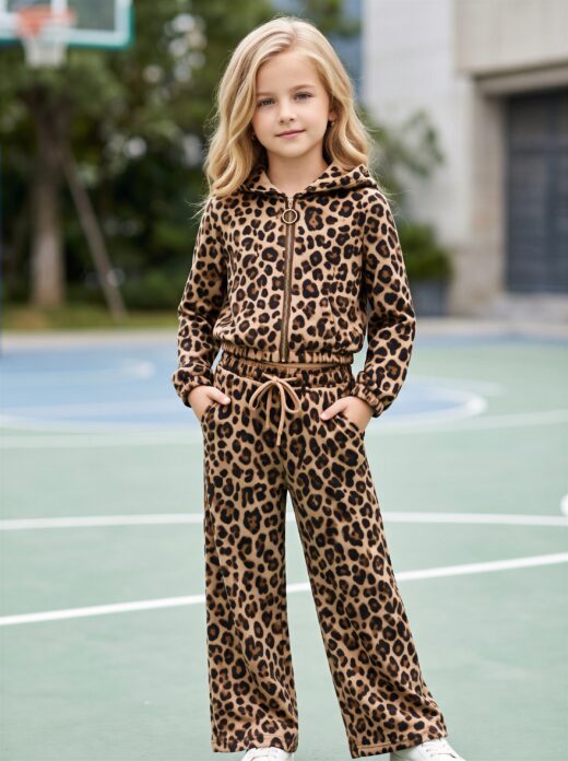 Σετ φόρμας με ζακέτα animal print